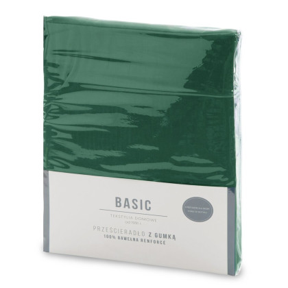 Prestieradlo 180x200 cm BASIC tmavozelené s gumičkou